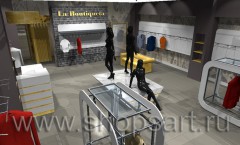 Дизайн интерьера магазина женской одежды La Boutiqueta торговое оборудование МИНИМАЛИЗМ