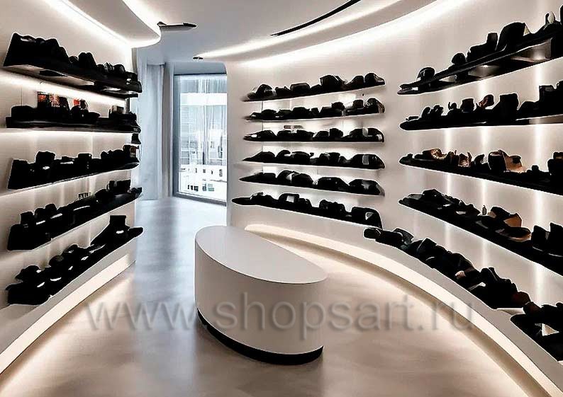 Дизайн интерьера магазина обуви