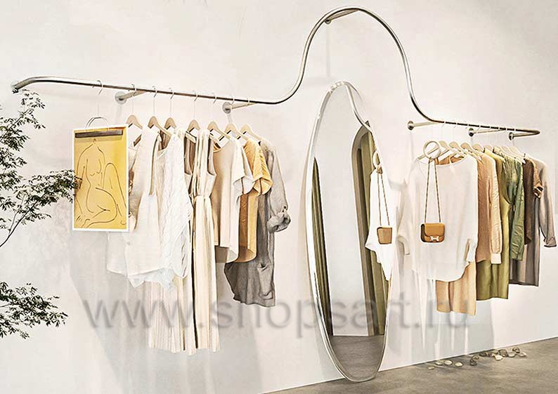Дизайн интерьера 4 магазина одежды торговое оборудование ЗОЛОТАЯ ЛИНИЯ