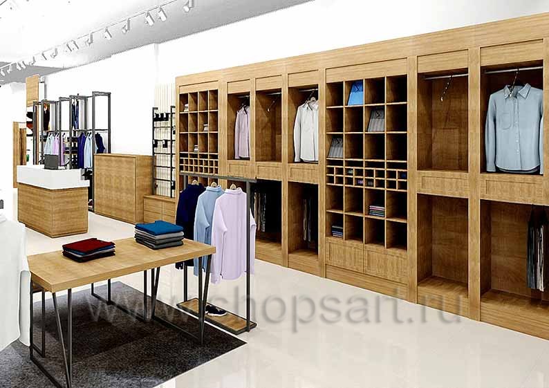 Дизайн интерьера магазина мужской одежды 4 торговое оборудование МОДНЫЙ ШОПИНГ