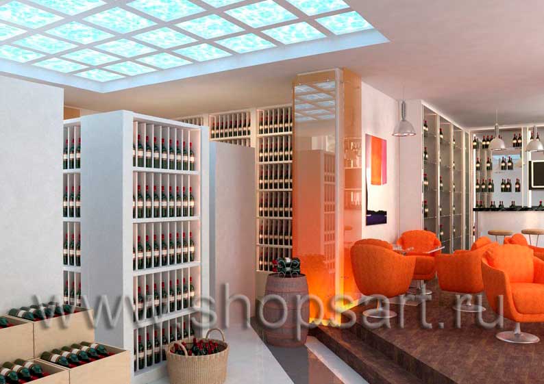 Дизайн интерьера магазина вина 3 торговое оборудование БОРДО