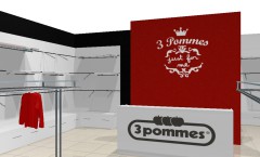 Визуализация магазина детской одежды 3 pommes ЧЁРНО БЕЛАЯ КЛАССИКА