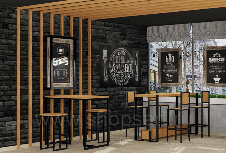 Дизайн интерьера в стиле  для кафе и баров | ShopsArt