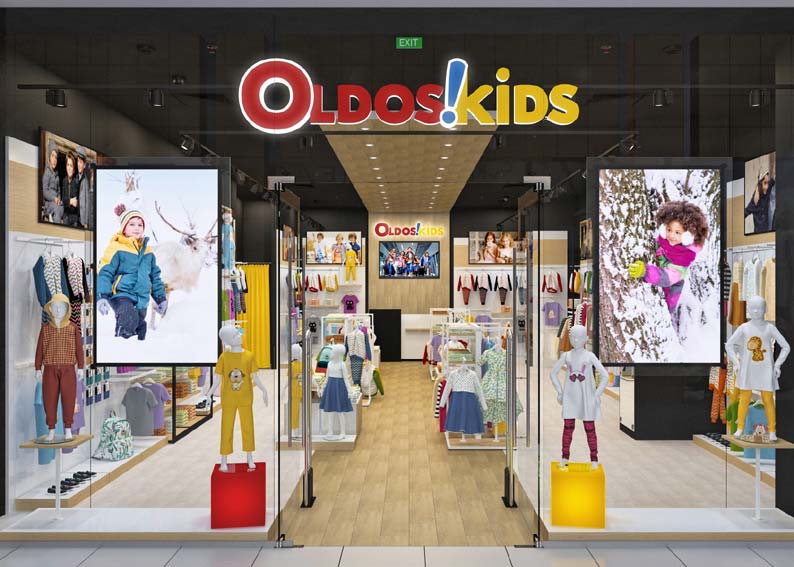Дизайн интерьера магазина детской одежды OLDOS KIDS коллекция BLACK STAR