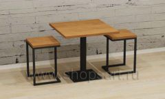 Комплект стол квадратный квадратные табуреты мебель для кафе баров ресторанов Лофт