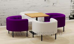 Комплект квадратный столик кресла мебель для кафе баров ресторанов Лофт