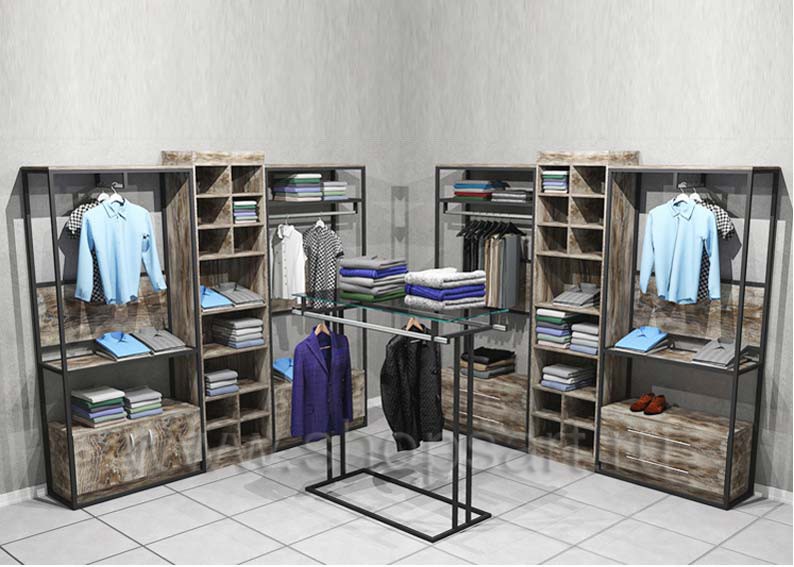 Торговая мебель для магазинов одежды ЛОФТ