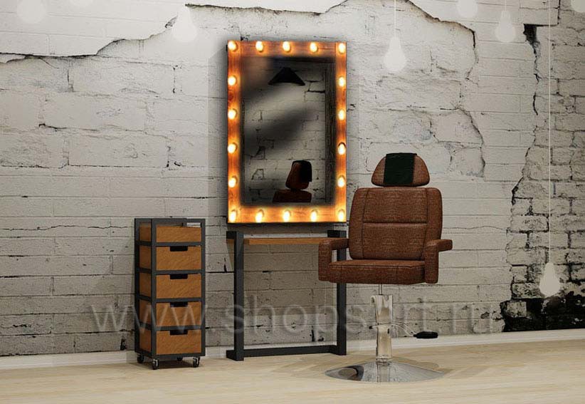 Комплект мебели для салона красоты с гримерным зеркалом мебель для салонов красоты парикмахерских барбершопов Лофт