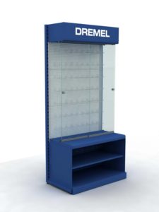 Брендированный стеллаж Dremel торговое оборудование БРЕНДОВЫЕ СТЕЛЛАЖИ