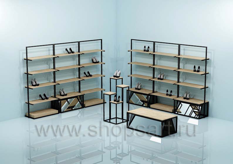 Мебель для магазина обуви торговая мебель СТИЛЬ ЛОФТ