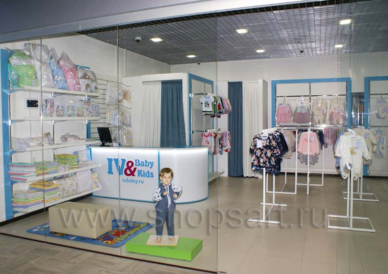 Торговое оборудование детского магазина Ивбеби Москва коллекция РАДУГА Фото