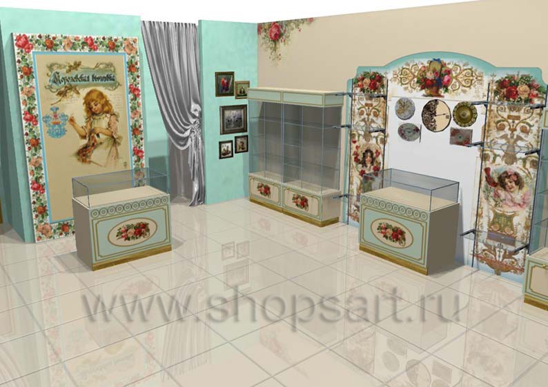 Дизайн интерьера детского магазина Королевская вышивка коллекция ВИНТАЖ