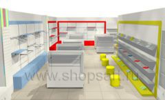 Дизайн интерьера детского магазина Детки конфетки коллекция торгового оборудования ГОЛУБАЯ ЛАГУНА Дизайн 1