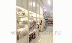Торговое оборудование магазина детской одежды Винни ТЦ Dream House 3 этаж коллекция БЕЛАЯ КЛАССИКА Фото 13
