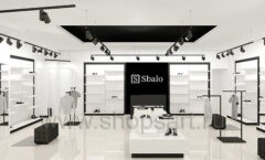 Дизайн интерьера магазина обуви Sbalo ТРЦ Гринвич торговое оборудование ЧЕРНОЕ И БЕЛОЕ Дизайн 02