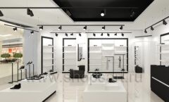 Дизайн интерьера магазина обуви Sbalo ТРЦ Гринвич торговое оборудование ЧЕРНОЕ И БЕЛОЕ Дизайн 11