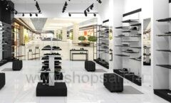 Дизайн интерьера магазина обуви торговое оборудование ЧЕРНОЕ И БЕЛОЕ Дизайн 03
