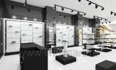 Дизайн интерьера магазина обуви торговое оборудование ЧЕРНОЕ И БЕЛОЕ Дизайн 07