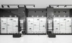 Дизайн интерьера магазина обуви торговое оборудование ЧЕРНОЕ И БЕЛОЕ Дизайн 08