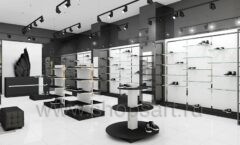 Дизайн интерьера магазина обуви торговое оборудование ЧЕРНОЕ И БЕЛОЕ Дизайн 09