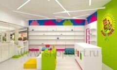 Дизайн интерьера магазина детской обуви Мишутка Самара торговое оборудование КАРАМЕЛЬ Дизайн 09
