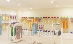 Дизайн интерьера магазина детской одежды Жирафа торговое оборудование БЕЛАЯ КЛАССИКА Дизайн 10