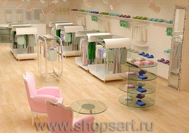Дизайн интерьера магазина детской одежды Винни Москва Рублевкое шоссе торговое оборудование 21 ВЕК