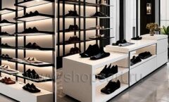 Дизайн интерьера 2 магазина обуви торговое оборудование ЧЕРНОЕ И БЕЛОЕ Дизайн 01