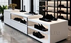 Дизайн интерьера 2 магазина обуви торговое оборудование ЧЕРНОЕ И БЕЛОЕ Дизайн 11