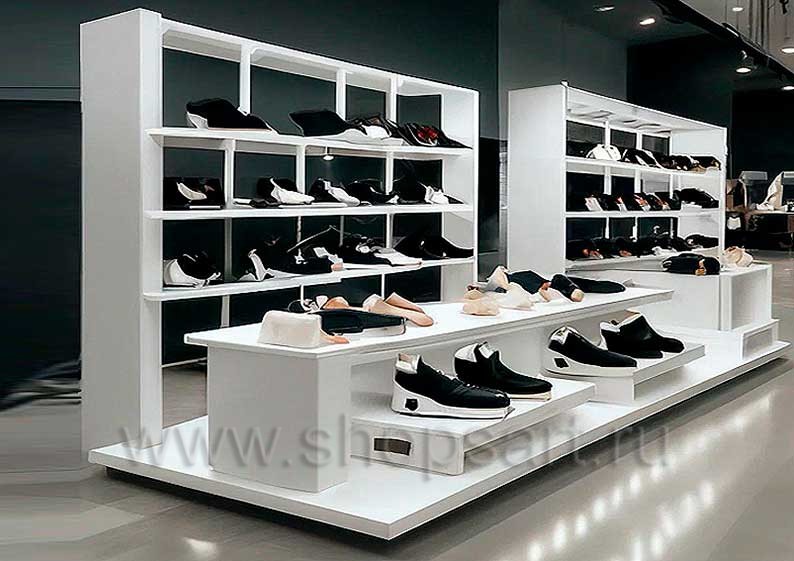 Дизайн интерьера магазина обуви торговое оборудование ЭЛИТ СТИЛЬ