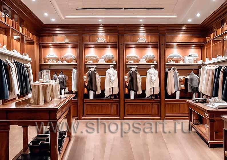 Дизайн интерьера 3 магазина мужской одежды торговое оборудование МУЖСКОЙ СТИЛЬ