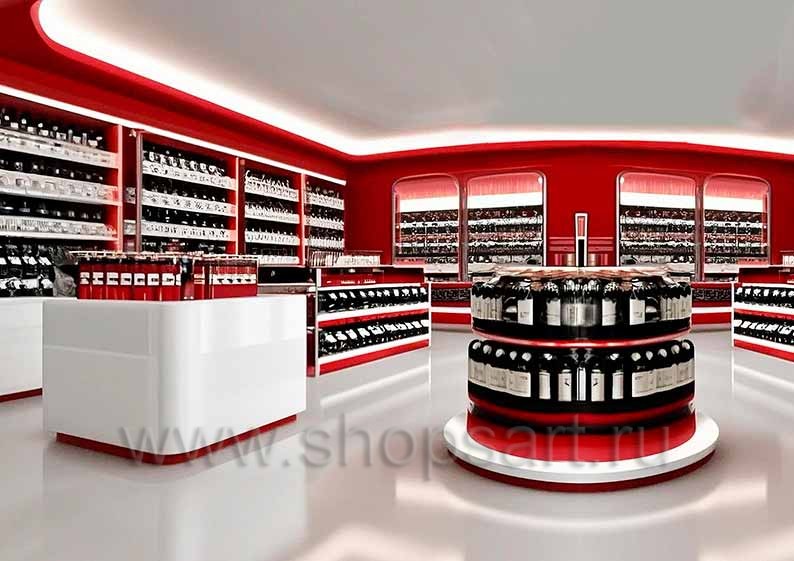 Дизайн интерьера магазина вина 2 торговое оборудование БОРДО