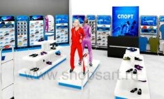 Дизайн интерьера спортивного магазина торговое оборудование СПОРТ Дизайн 03