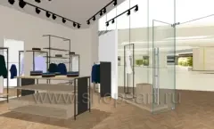 Дизайн интерьера магазина одежды FUNCH HATTON в ТРК ЕВРОПОЛИС торговое оборудование ПРЕСТИЖ Дизайн 10