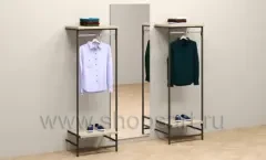 Комплект стеллажей с полками и кронштейнами для одежды торговое оборудование ПРЕСТИЖ