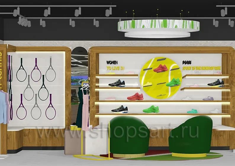 Дизайн интерьера спортивного магазина 2 торговое оборудование СПОРТ