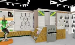 Дизайн интерьера магазина Мир тенниса торговое оборудование МОДНЫЙ ШОПИНГ Дизайн 07