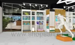 Дизайн интерьера магазина Мир тенниса торговое оборудование МОДНЫЙ ШОПИНГ Дизайн 09