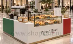 Торговый островок Pane e Dolci: угловой вид стойки