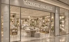 Витрина и вход в магазин Текстиль для дома. Фото 07